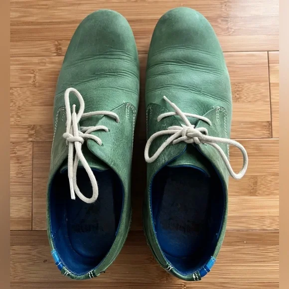 John Fluevog Radio CBC Leather & Suede Derby Shoes - Picture 2 of 8